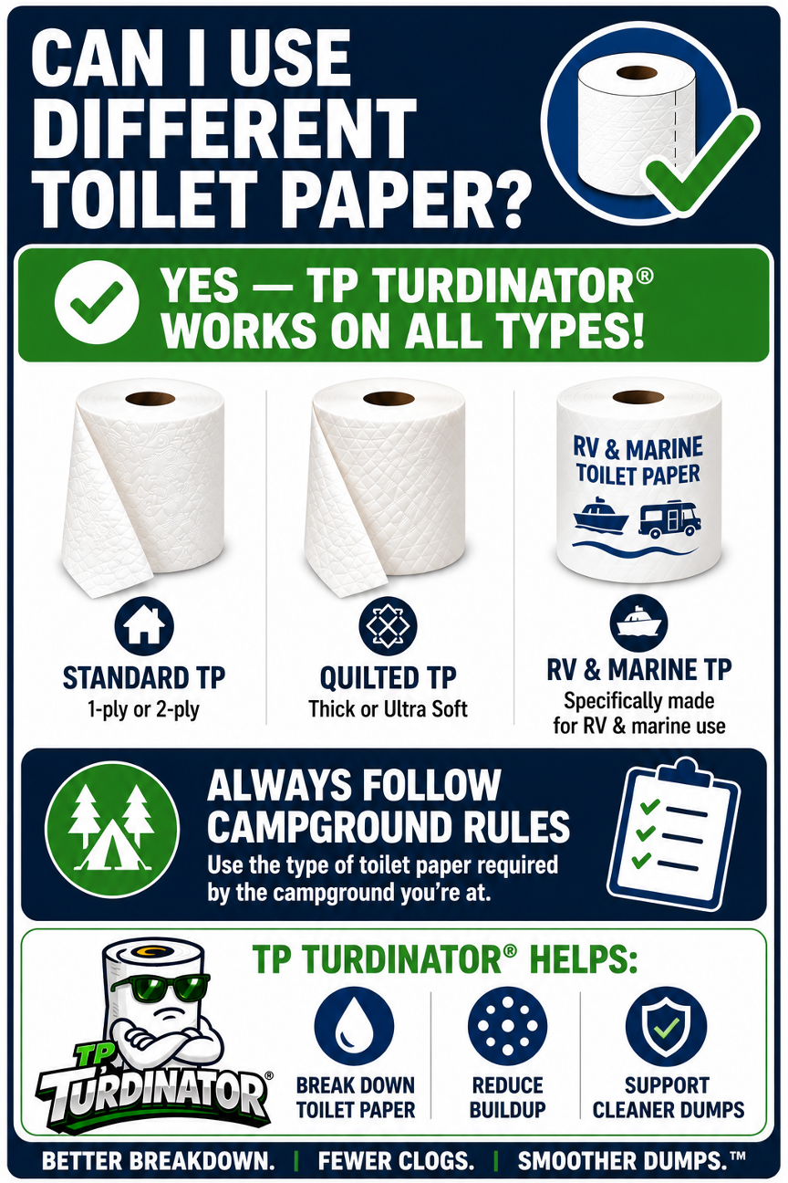 Can I use different types of toilet paper
